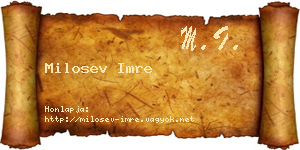 Milosev Imre névjegykártya