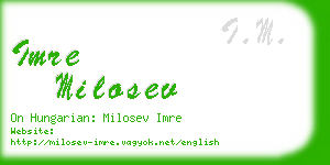 imre milosev business card